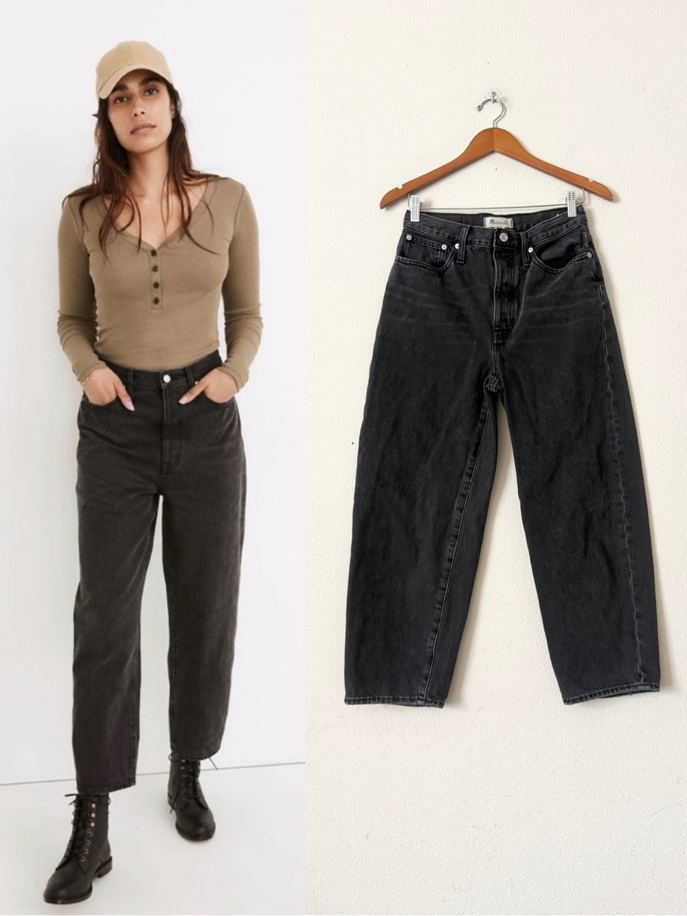 Madewell SIZE 26 Balloon high rise ankle jeans in dark wash